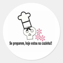 engraçado cozinha adesivos em formato redondos