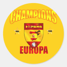 Engranaje de España del Europa de los campeones pa Etiqueta Redonda