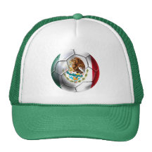 Engranaje de la bandera mexicana del balón de fútb gorro de camionero