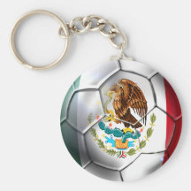 Engranaje de la bandera mexicana del balón de fútb llaveros personalizados