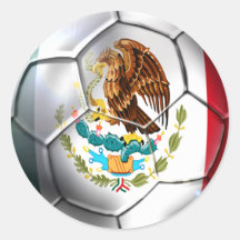 Engranaje de la bandera mexicana del balón de fútb pegatinas  