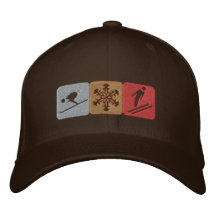 Engranaje de los amantes de la nieve del esquí par gorra de béisbol bordada