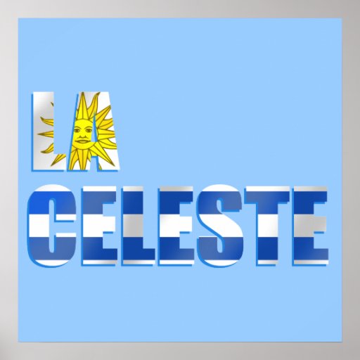 Engranaje del fútbol del fútbol de Celeste Uruguay Poster