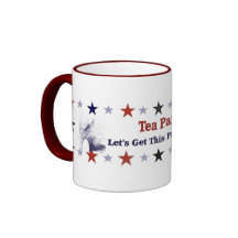 Engranaje político de la fiesta del té taza de café