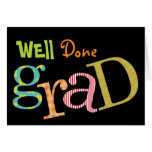 Enhorabuena bien hecha colorida del graduado del e felicitaciones