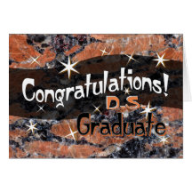 Enhorabuena D.S. Graduate Orange y negro Tarjetas