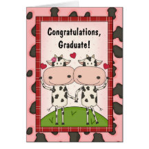 Enhorabuena de la graduación - vacas tarjetón