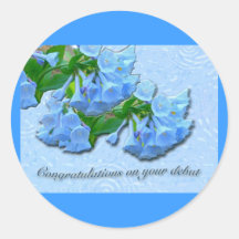 Enhorabuena del principio de los Bluebells de Virg Etiquetas