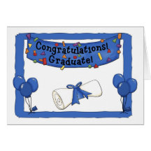 Enhorabuena graduada azul tarjeta