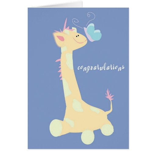 Enhorabuena (jirafa/mariposa del bebé) felicitacion 