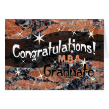 Enhorabuena M.B.A. Graduate Orange y negro Felicitacion