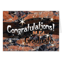 Enhorabuena M.E. Graduate Orange y negro Sto Tarjeta