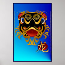 Ennegrezca 'la cara del dragón del oro de n y el p posters