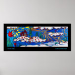 Enorme "" el poster panorámico ideal azul