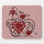 Enrejado Loopy del corazón del amor alfombrillas de raton 
