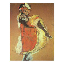 Enrique Toulouse Lautrec - baile de Jane Arvil Tarjeta Postal