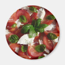 Ensalada del tomate y de la mozzarella imanes para frigoríficos