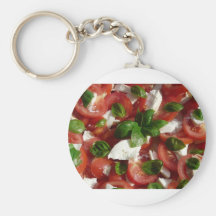 Ensalada del tomate y de la mozzarella llaveros personalizados
