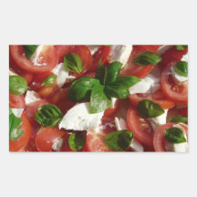 Ensalada del tomate y de la mozzarella rectangular pegatina