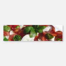 Ensalada del tomate y de la mozzarella etiqueta de parachoque