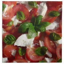 Ensalada del tomate y de la mozzarella servilletas