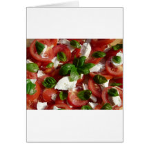 Ensalada del tomate y de la mozzarella tarjetas