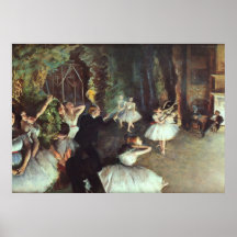 Ensayo en la etapa. Edgar Degas Poster