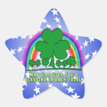 ENSAYOS A LA BENDICIÓN - IRLANDÉS PEGATINA FORMA DE ESTRELLA PERSONALIZADAS