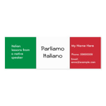 Enseñanza de lengua italiana -- Tarjetas de public Tarjetas De Negocios