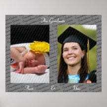 Entonces y ahora impresión de la graduación poster
