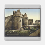 Entrada al castillo, vintage Photoch de Nantes, Fr Imanes Para Frigoríficos