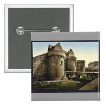 Entrada al castillo, vintage Photoch de Nantes, Fr Pin