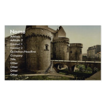Entrada al castillo, vintage Photoch de Nantes, Fr Plantilla De Tarjeta De Negocio