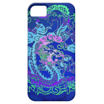 Entre en el azul crepuscular del dragón iPhone 5 Case-Mate cárcasas
