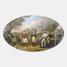 Entrega de general Burgoyne - 1822 Calcomania De Óval Personalizadas