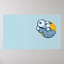 Entrega del agua embotellada retra posters