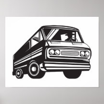 Entrega Van cerrada retro Posters