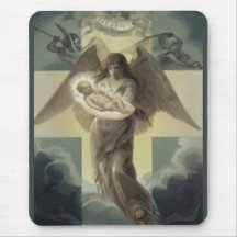 Entregue del niño de Cristo por el ángel Gabriel Alfombrillas De Ratones