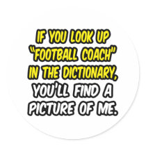 Entrenador de fútbol en diccionario… mi imagen pegatinas
