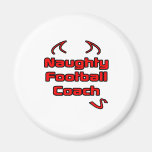 Entrenador de fútbol travieso iman de nevera