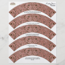 Envolturas de la magdalena del boda - damasco rosa flyer personalizado