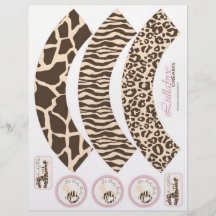 Envolturas de la magdalena del chica del safari tarjetas informativas