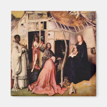 Epifanía-tríptico - adoración de unos de los reyes iman de nevera