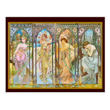 Época del día, Alfonso Mucha Postal