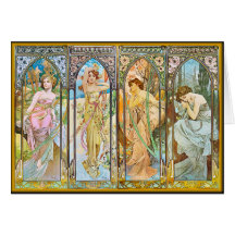 Época del día, Alfonso Mucha Tarjetas