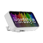 Equalizador de la música del arco iris con el text mini altavoz