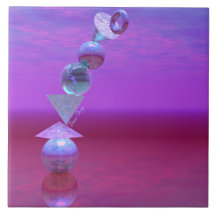 Equilibrio fucsia y violeta del equilibrio - azulejo