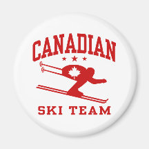 Equipo canadiense del esquí imanes de nevera