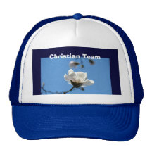 ¡Equipo cristiano! Flores del cielo azul del gorra