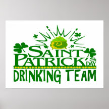 Equipo de consumición del día del St Patricks. Cel Poster